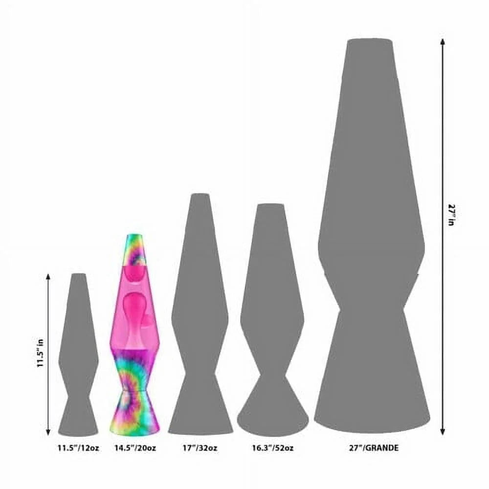 14.5-Inch Tie Dye Pink Spiral Lava Lamp