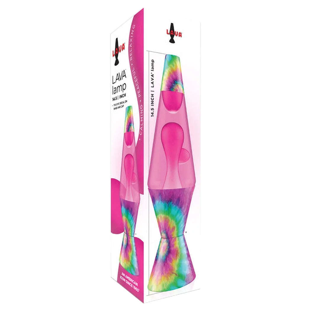 14.5-Inch Tie Dye Pink Spiral Lava Lamp