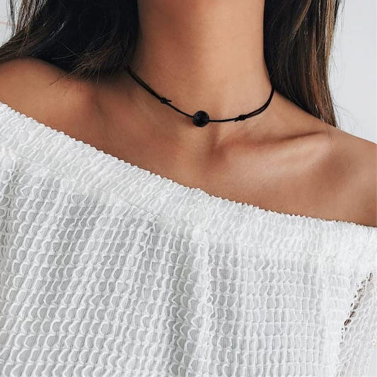 Lava Rock Stone Bead Triangle Pendant Necklace Essential Oil Diffuser Necklace Aromatherapy Choker Necklace Unisex (Black Lava Bead)