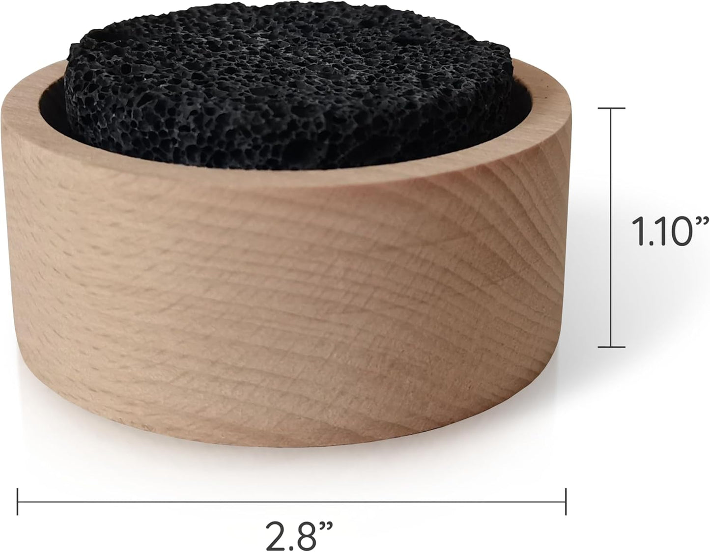 Lava Stone Diffuser for Sauna, Office, Bedroom, Bathroom - Natural Beechwood Base, Passive Diffusion, Lava Rock Absorbs Essential Oils - Natural Aromatherapy