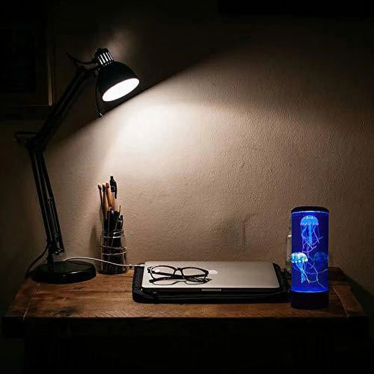 Jellyfish Lamp with LED Lights for Mood Home Decor with Remote Control 15 Inches