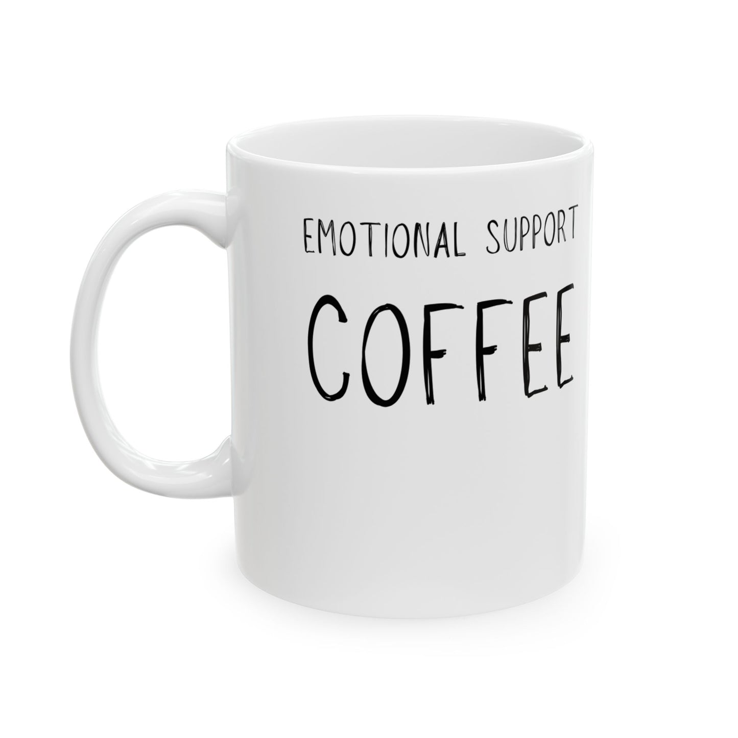 Emotional Support Coffee Mug - Cute Ceramic Coffee Cup, Tea Lover Gift, Home Office Coffee Mug, Funny Gift for Coffee Lovers, 11oz, 15oz